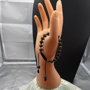 New Elegant Unakite Green Beaded Bracelet